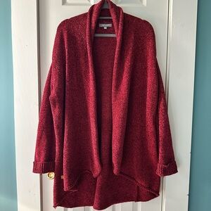 Simply Southern Red Soft Knit Open Front Cardigan XXL